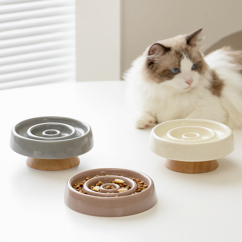 Daxelvori Tilted Ceramic Pet Slow-Feeder Bowl - product image 2
