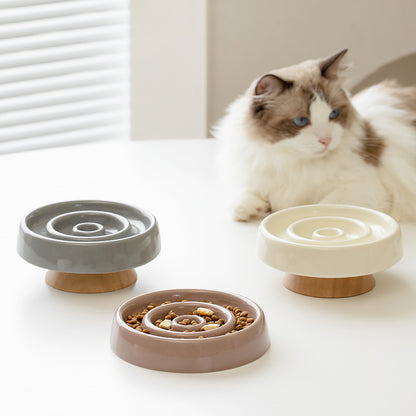 Daxelvori Tilted Ceramic Pet Slow-Feeder Bowl - product image 2